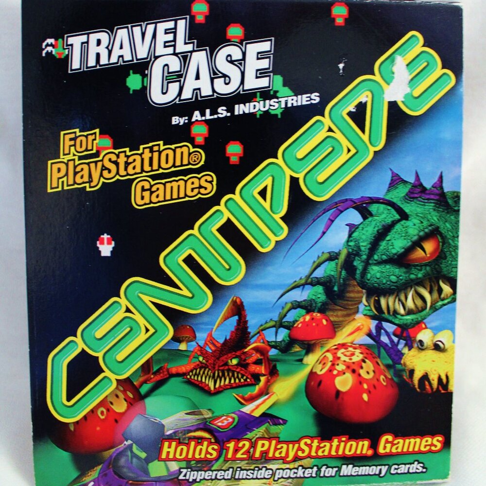 CENTIPEDE TRAVEL CASE for Playstation games NEW UNUSED 1998 disc wallet Atari